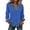 Blue, variant on Women's Long Sleeve Shirts With Denim Collar Cuffs Buttons Decor V-Neck Tops Army Green L