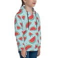 thumbnail image 3 of Honeii Watermelon Pattern Long-Sleeve Hooded Sweatshirt Pullover Hoodie for Boys and Grils-Medium, 3 of 6