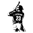 thumbnail image 1 of Extra Large Personalized Custom Left Handed Baseball Player Wall Decal - Choose Your Name & Numbers Custom Player Jerseys Vinyl Decal Sticker Decor Kids Bedroom (29" W x 47" T), 1 of 4