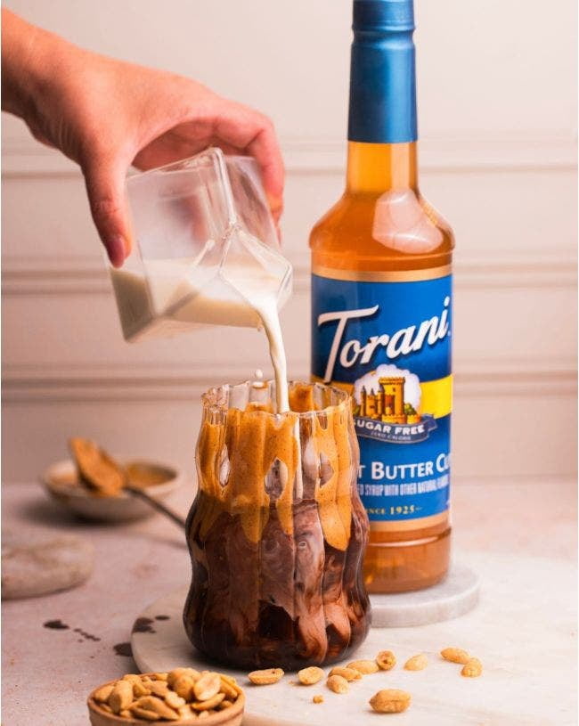 Torani Sugar Free Peanut Butter Flavoring Syrup, Drink Mix, Handcrafted Soda Flavoring, 25.4 oz
