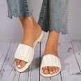thumbnail image 5 of B91xZ Women Flip Flops Basic Plain Slippers Color Block Flat Sandals Open Toe Beach Slides Outdoor Shoes,Beige 8, 5 of 5
