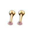 thumbnail image 1 of Ear Studs Anti-allergic Cubic Zirconia Stainless Steel 3 Prong Design Earrings For Daily Life, 1 of 5