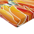 thumbnail image 2 of Ambesonne Orange Fitted Sheet, Floral Tulip Garden, Queen Size, Orange, 2 of 3
