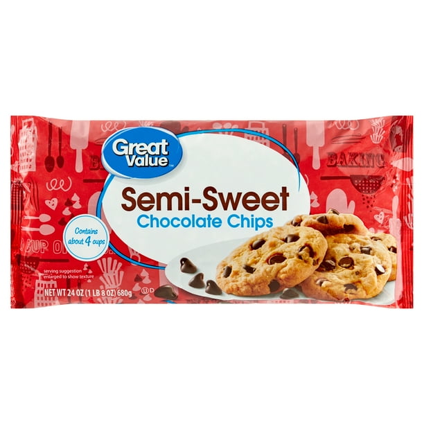 Great Value SemiSweet Chocolate Chips, 24 oz Bag