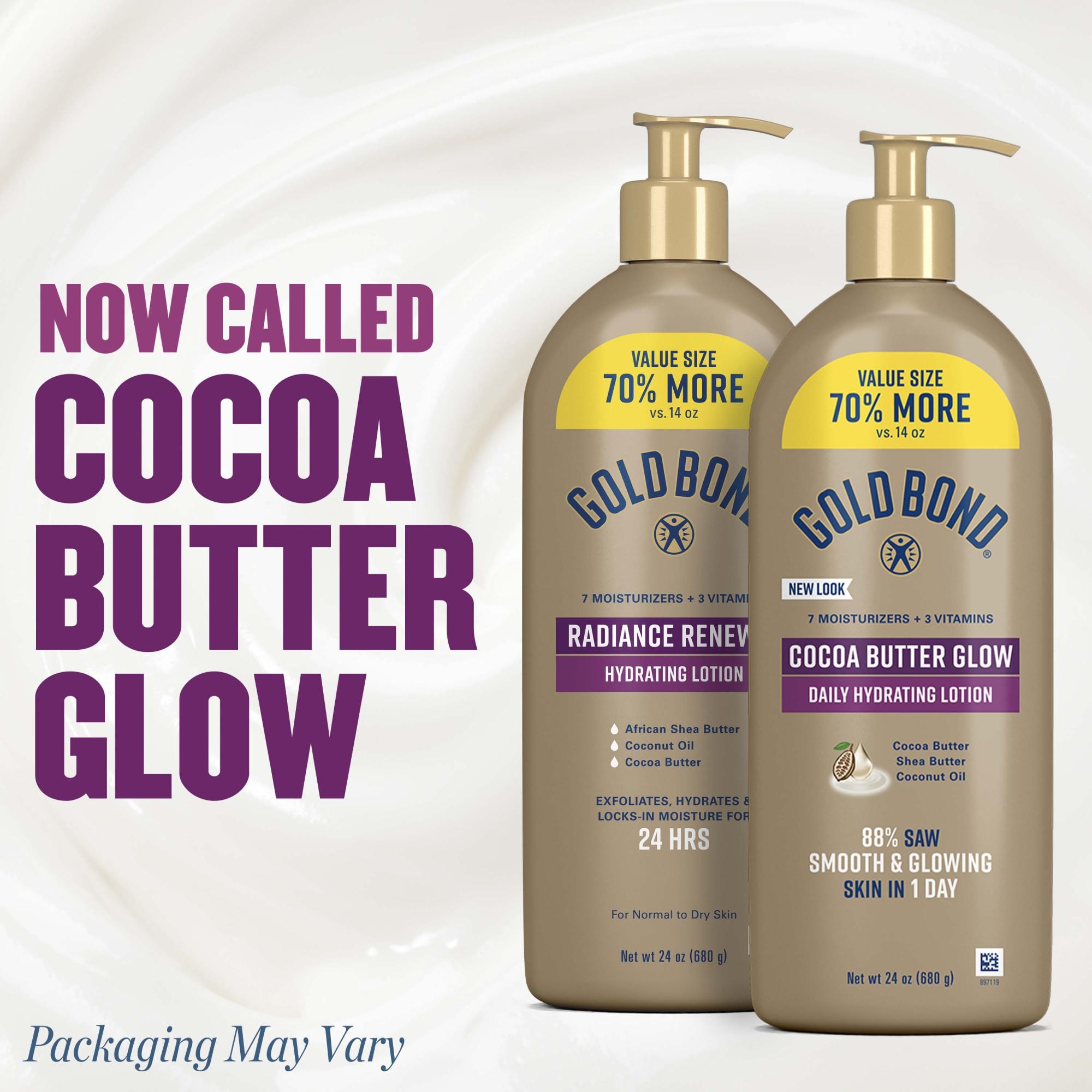 Gold Bond Cocoa Butter Glow Daily Hydrating Lotion, 24 oz photo 2