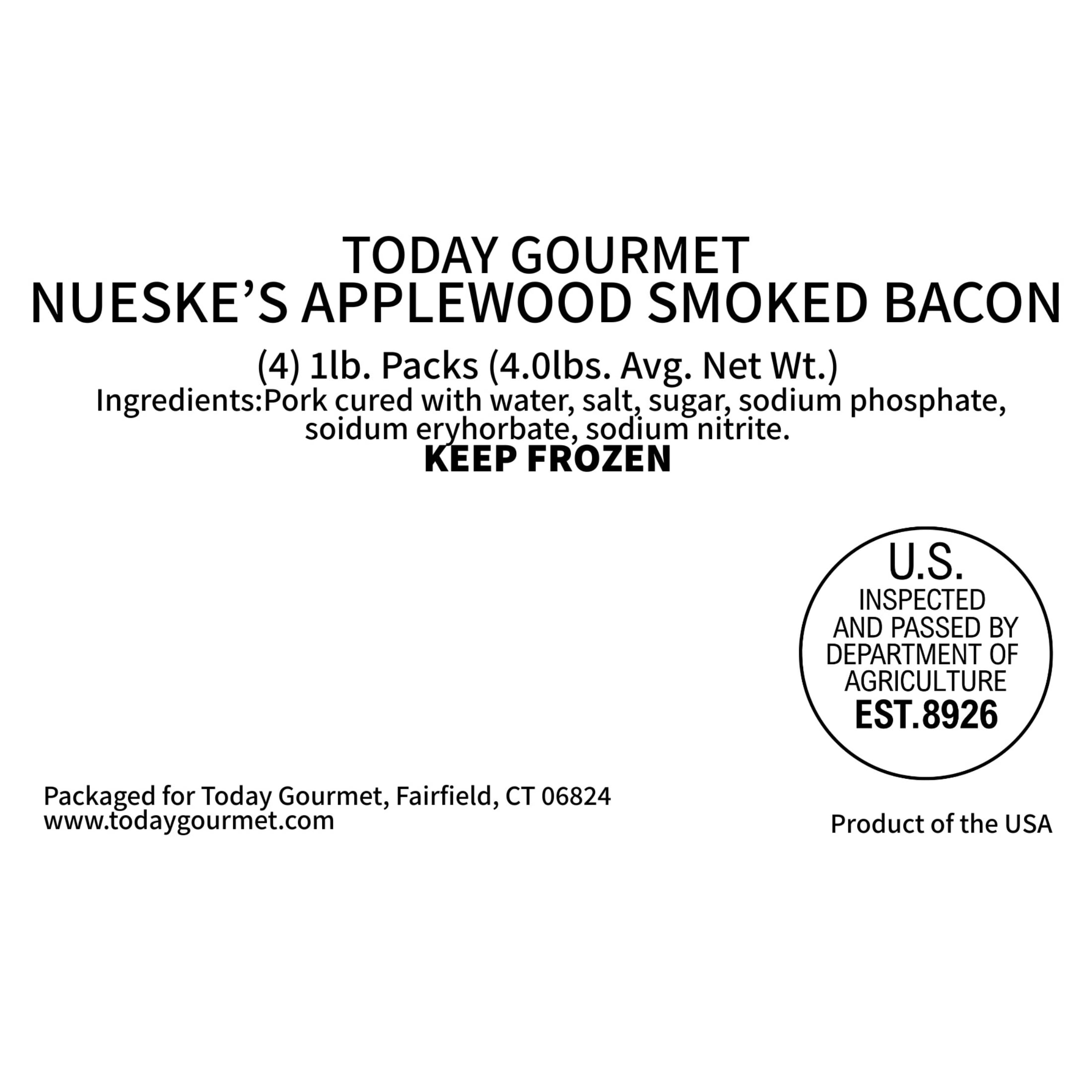 Nueske's Applewood Smoked Bacon (4-1lb. Packs)
