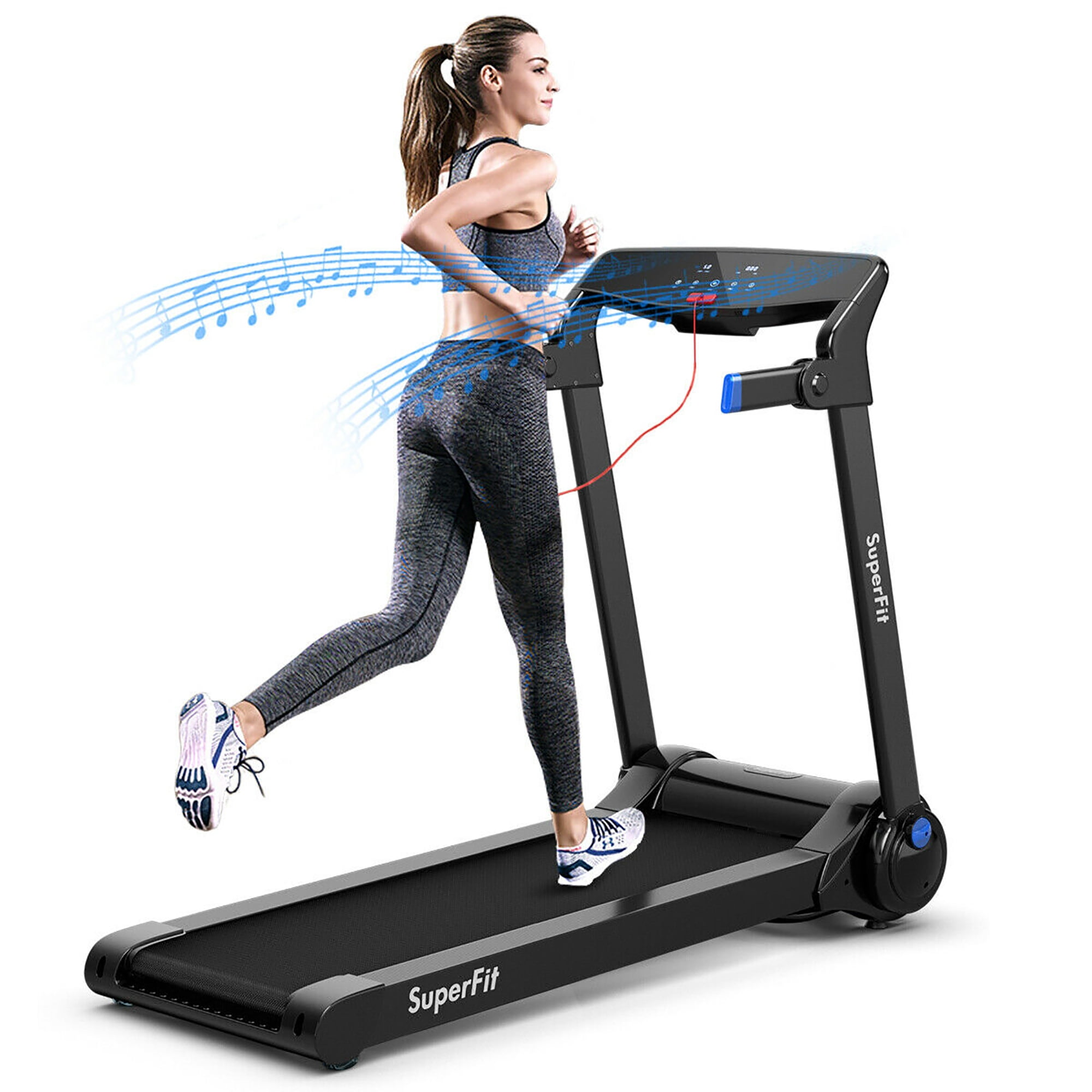 LCD and Pulse Monitor FondRun Magnetic Levitation Shock-Absorbing Treadmill for Home Bluetooth Powerful 3.25 HP 2400W Folding Treadmill for Running and Walking Jogging Exercise with Speaker 