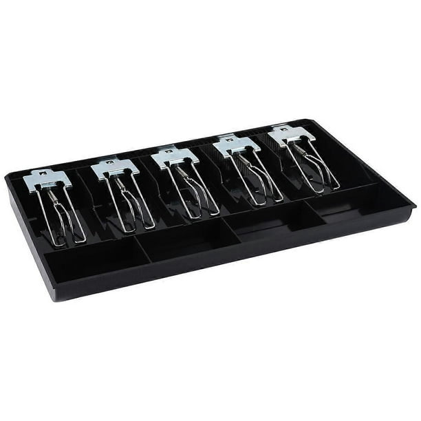 5-Grid Money Cash Coin Register Insert Tray Replacement Cashier Drawer Storage Register Tray Box Cla
