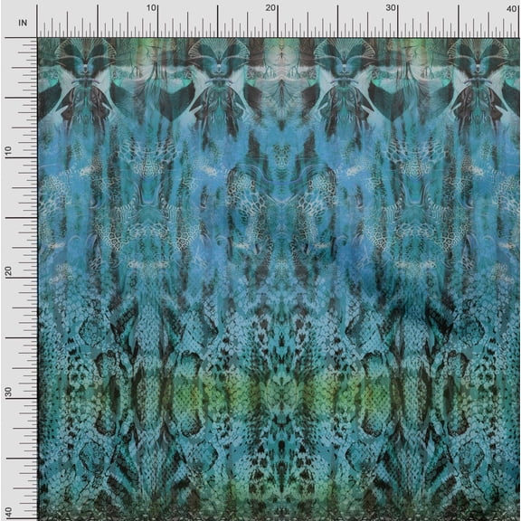 Soimoi Polyester Crepe Fabric Leopard & Snake Panel Print Sewing Fabric Yard 42 Inch Wide