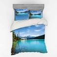 thumbnail image 2 of Ambesonne Landscape Bedding Set 3 Pcs, Canadian Lake Castle, Twin, Turquoise Green, 2 of 3