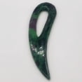 thumbnail image 6 of Ruby Zoisite Gemstone Comma Pendant | 94x28x6mm | Green/Red | 1 Pendant |, 6 of 12