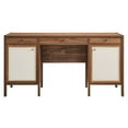 thumbnail image 4 of Computer Work Desk, Walnut, Wood, Home Office Business Furniture, Modern Contemporary HB36535, 4 of 10