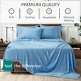 thumbnail image 3 of American Home Collection Bamboo Viscose Sheet Set - Silky Soft, Cooling for Hot Sleepers - 18 Inches Deep Pocket - Premium Sateen Finish - California King, Sky Blue, 3 of 9