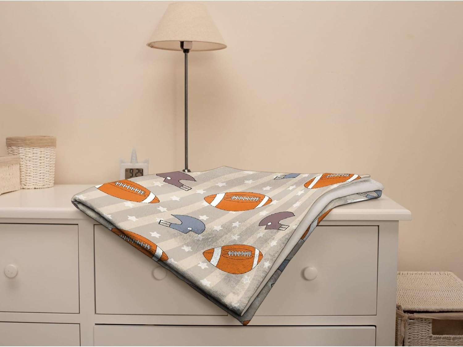 American Football Pattern Blanket Gifts Plush Fuzzy Cozy Soft Lightweight Blankets for Couch Air-Conditioning Quilts Decor Blanket for Chirstmas Birthday 60"x50" for Teens