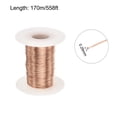 thumbnail image 2 of Uxcell Alambre Magnético de 0.28mm 558ft Alambre de Cobre Esmaltado Bobina de Alambre de Magnetismo 100g 155C, 2 of 6