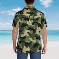 thumbnail image 4 of Fotbe Camouflage Dinosaur Camisa Hawaiana para Hombre Unisex – Camisa Casual de Verano con Botones de Manga Corta de Algodón y Lino,Medium, 4 of 7