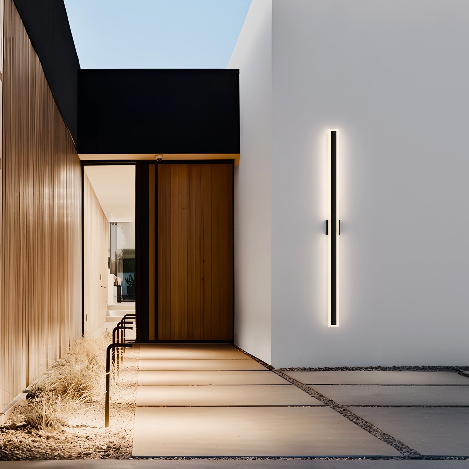 Modern Outdoor Wall Light Exterior Lighting Fixtures LED Linear IP65 Waterproof Wall Lamps Outdoor Wall Sconces Lighting for Porch Patio Garage Yard IP65 Waterproof, 3000K 48W 1855LM, 63 Inch