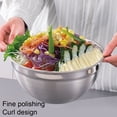 thumbnail image 2 of 7X Mixing Bowls Salad Bowl Mirror Finish Rice Cereal Bowl Space Snack Cereal Food Storage Basin Kitchen Dining Cooking Tableware White Lid, 2 of 8