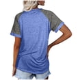 thumbnail image 6 of Generic Women's Short Raglan Sleeve T-Shirts Casual Color Block Crew Neck Tunic Tops, 6 of 7