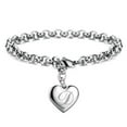 thumbnail image 1 of Girls Bracelet Gift Giving Polished Trendy Heart 26 Letters Alphabet Initial Bracelet, 1 of 5