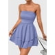 thumbnail image 5 of Vestido PRETTYGARDEN para mujer, verano 2025, sin tirantes, azul claro, 5 of 7