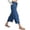 Dark Blue #019, variant on Paper Bag Waist Cotton Linen Pants for Women Wide Leg Summer Spring Cropped Pants Trendy Baggy Beach Pant Black S