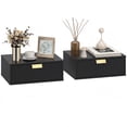 thumbnail image 1 of HOMCOM Floating Nightstands Set of 2, Bedside Tables Black, 1 of 10