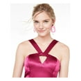 thumbnail image 3 of Aidan by Aidan Mattox Womens Satin Keyhole Midi Dress Pink 4, 3 of 4