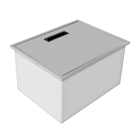 Miumaeov Drop in Ice Chest, 304 Stainless Steel Rectangle Outdoor Ice Cooler with Cover for Cold Wine Beverage (22''L x 17''W x 12''H)