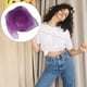 thumbnail image 5 of Minnieouse Bufanda cuadrada Pañuelo de gasa Accesorios de tela Adornos para el cabello Accesorio de fiesta colorido para representaciones Accesorios de disfraces Morado oscuro 60*60cm, 5 of 6