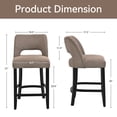 thumbnail image 2 of Vknow Furniture Mid-Century Counter Height Bar Stools Set of 2 with Solid Wood Legs and Ergonomic Backrest for Kitchen Island and Dining Room,Brown, 2 of 9