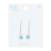 Time and Tru Turquoise Feather Drop Earrings