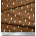 thumbnail image 1 of Soimoi Brown Rayon Fabric Spider,Web & Vintage Bottle Print Fabric by Yard 56 Inch Wide, 1 of 2