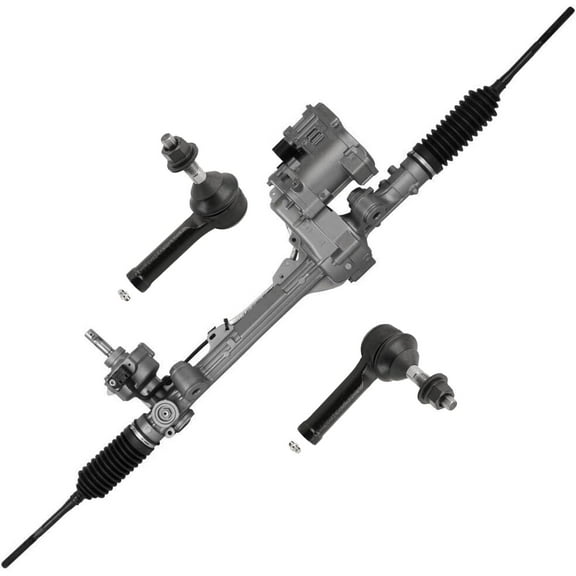 Detroit Axle - Complete Power Steering Rack and Pinion Outer Tie Rods Replacement for 2017 2018 2019 Ford Explorer - 3pc Set