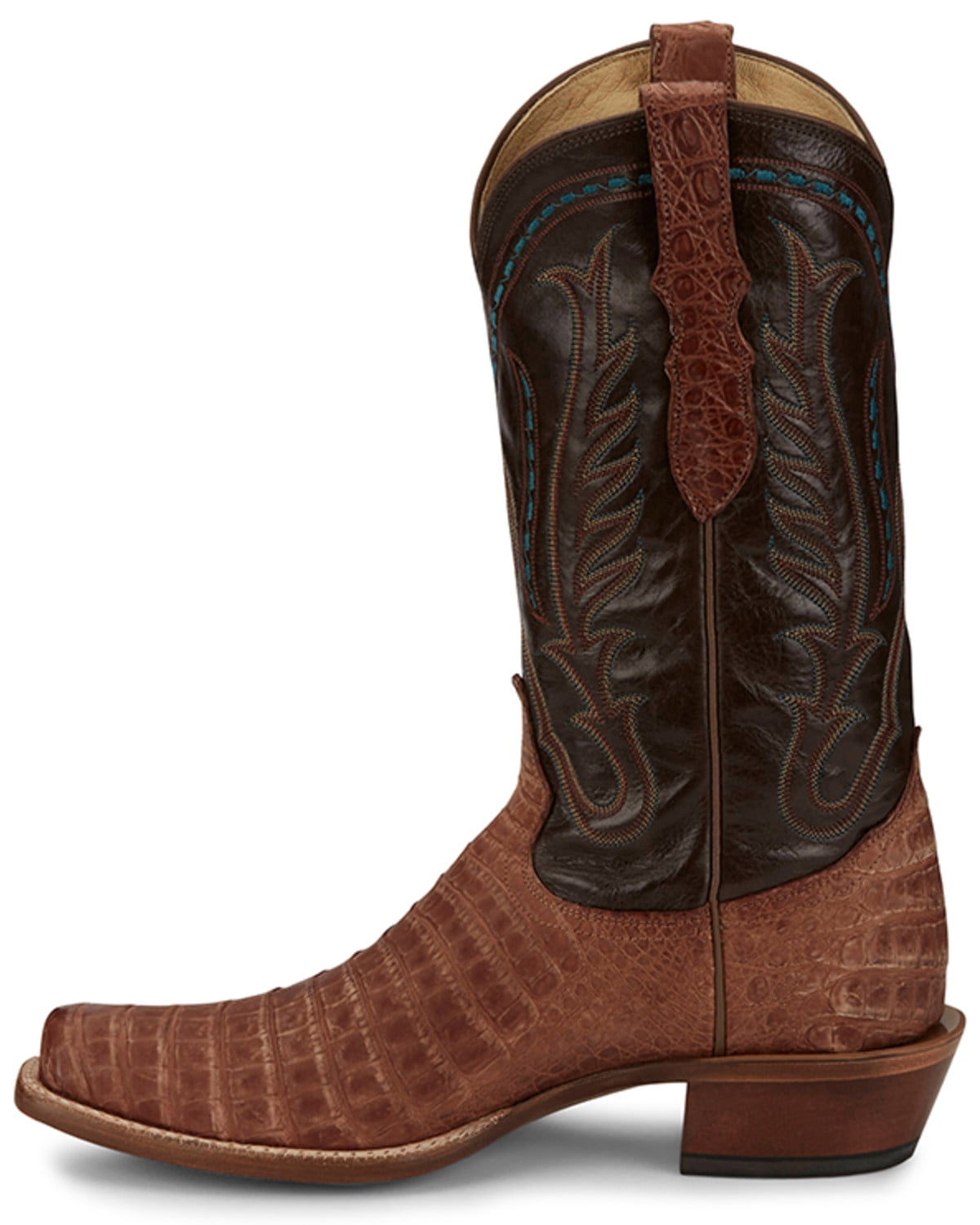 Tony Lama Men's Buffed Exotic Caiman Western Boot Broad Square Toe