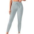 thumbnail image 3 of Drawstring Waist Yoga Pants with Pockets High Waisted Tummy Control Workout Leggings Gym Tights for Women Fitness Gifts for Women | CSEONE,Gray L, 3 of 9