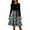 Blue, variant on Christmas Dresses for Women Women's Fashion Round Casual Slim Fit Christmas Print Large Swing Long Sleeve Dress for Holiday Party,Army Green,L