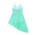 thumbnail image 4 of Yruioon Girls Spaghetti Straps Ballet Dance Dress Gymnastic Leotard Overlay Lyrical Dress Party Wear Light Green 7-8, 4 of 7