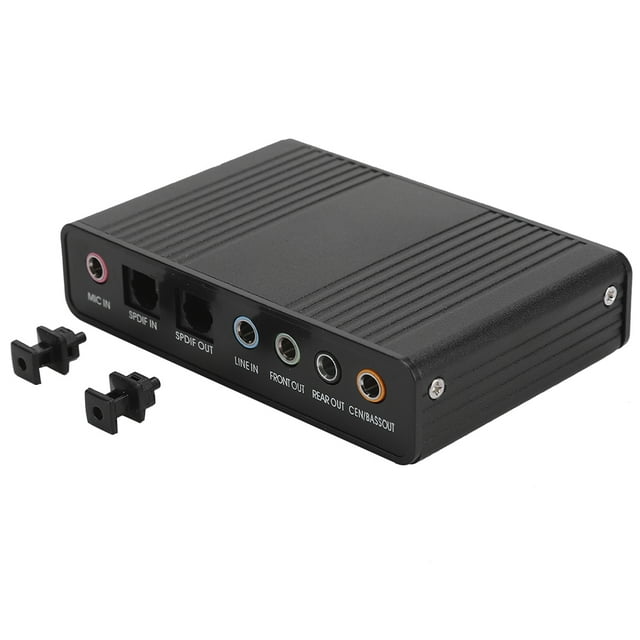 Black External Sound Card 6-Channel Codecs Audio Adapter For Karaoke Recording