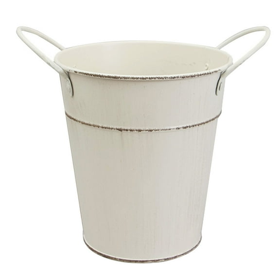 Weijiyouyu Retro Flower Bucket Iron Art Flower Arrangement Bucket with Handles for Decor