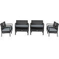 thumbnail image 1 of Gymax Ensemble de Conversation en Rotin Osier pour Patio 8 Pcs Ensemble de Meubles d'Extérieur avec Coussin, 1 of 10