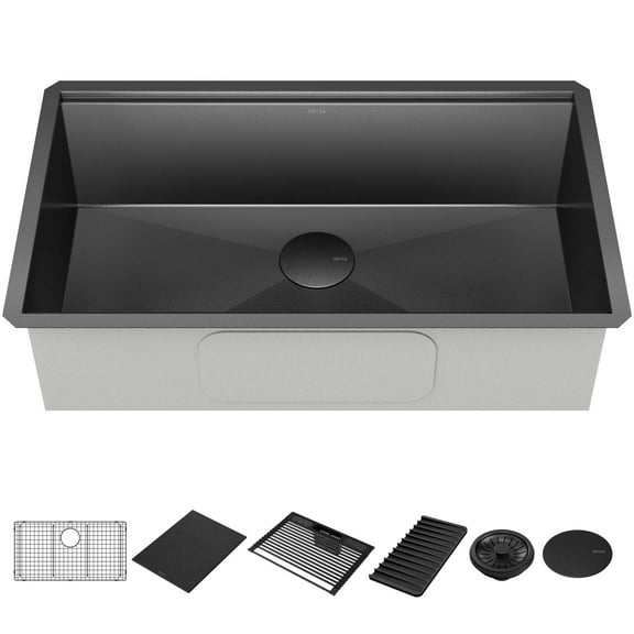 Delta 95B9031-32S-GS Rivet 32" Undermount Single Basin Stainless Steel Kitchen Sink - PVD