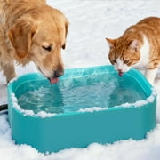 Extra Large Heated Water Bowl with 5 Layers Design for Heating & Heat Preservation Provides Drinkable Water & Food in Winter Heated Pet Bowl for Cat Rabbit Chicken Duck Squirrel, 194 fl oz