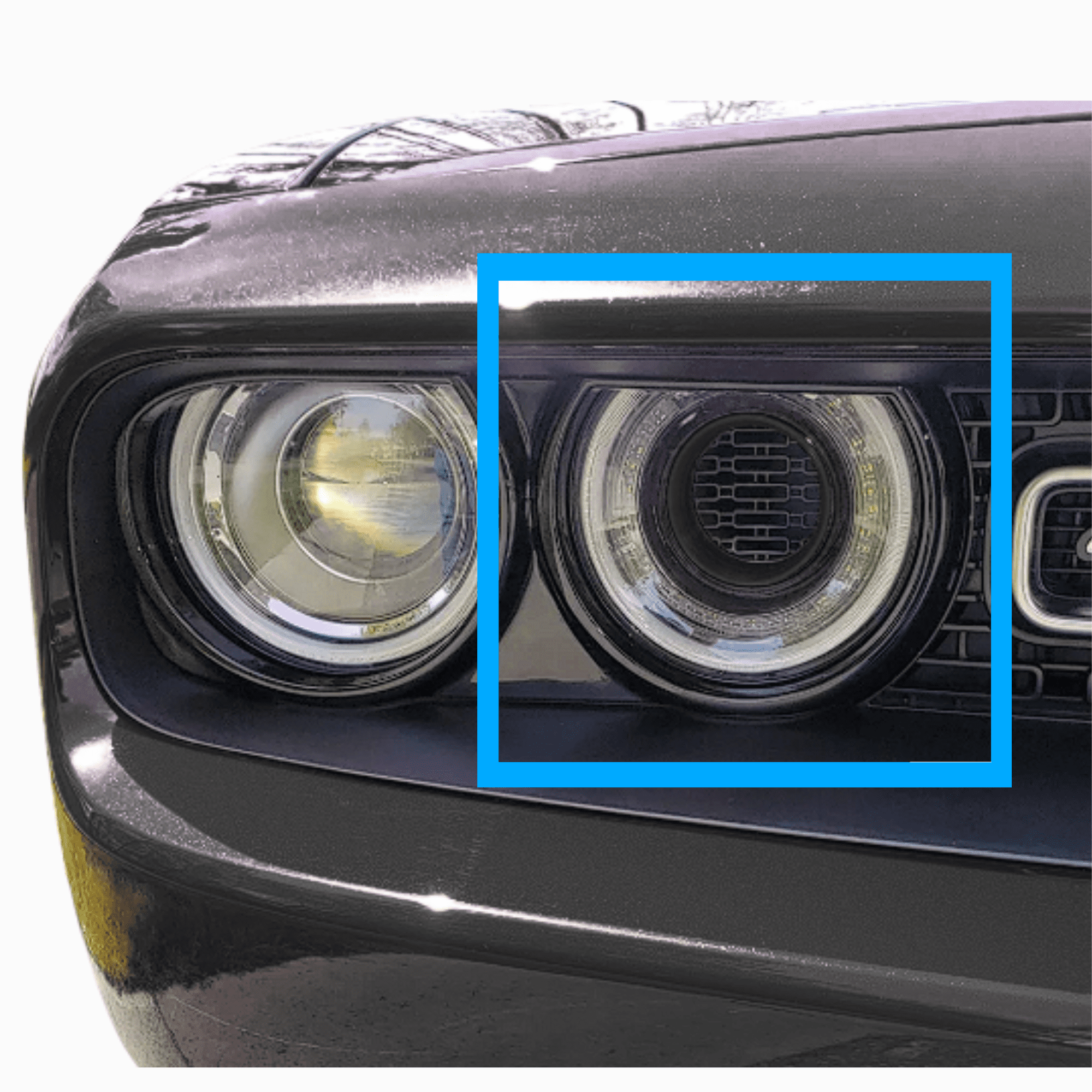 BuildInk™ Headlight Cold Air Intake Ring with Grille – Compatible with Dodge Challenger 2015–2021 – 3D Printed Automotive Accessory