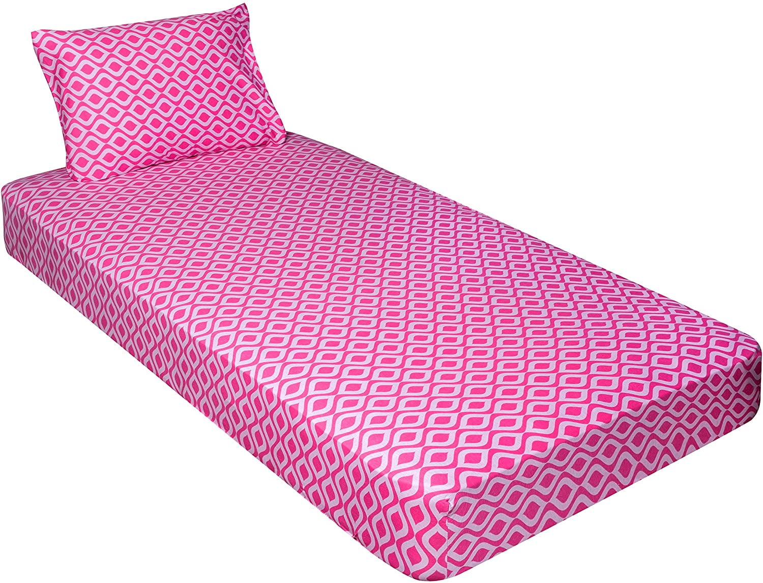 Gilbin Jersey Knit Cotton Fitted 2 pc. Cot Size Camp Sheet & Pillowcase