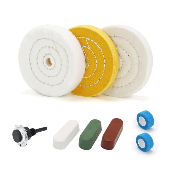 SCOTTCHEN 4inch Buffing Polishing Wheel with 1/4" Shank for Drill, 1/2" Arbor Hole,Soft/Fine/Medium -3pcs,with Buffing Polishing Cutting Compounds 7.