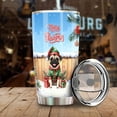 thumbnail image 3 of Merry Christmas Woofmas Xmas Noel Pug Elf Candy Cane Snow 20oz Stainless Steel Tumbler Insulated Cup with Lid Dog Lover Gifts - 13017, 3 of 5
