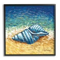 Stupell Industries Conch Shells by Shore Animals & Insects Painting Black Framed Art Print Wall Art, 17 x 17