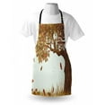thumbnail image 3 of Tree of Life Apron Autumn Season Fall Shady Deciduous Oak Leaves in Park Countryside Artwork, Unisex Kitchen Bib Apron with Adjustable Neck for Cooking Baking Gardening, Umber Redwood, by Ambesonne, 3 of 3