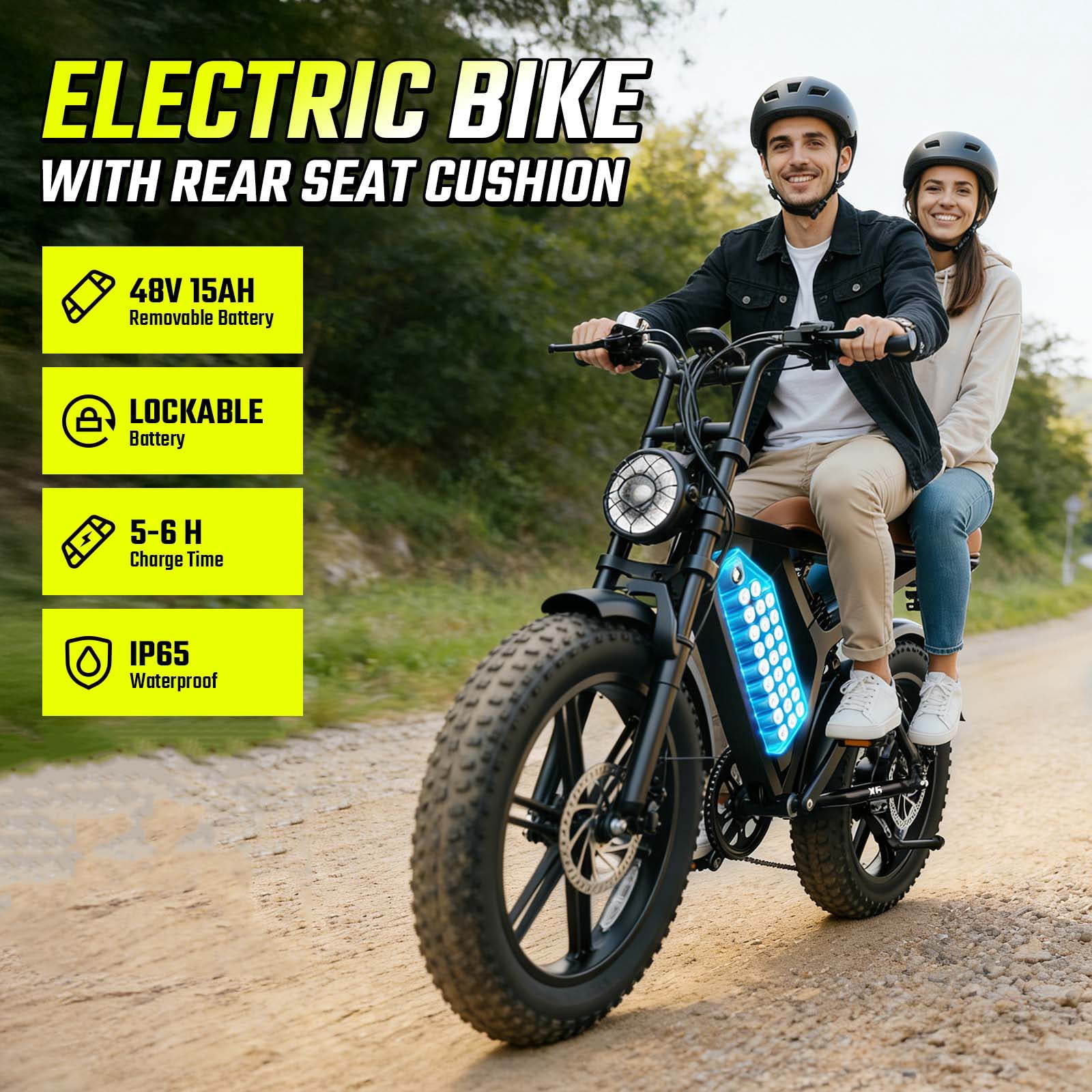 SISIGAD Electric Bike for Adults,20"x4.0 Fat Tire E Mountain Bicycle,Peak 1500W Motor 48V15Ah Battery UL2849